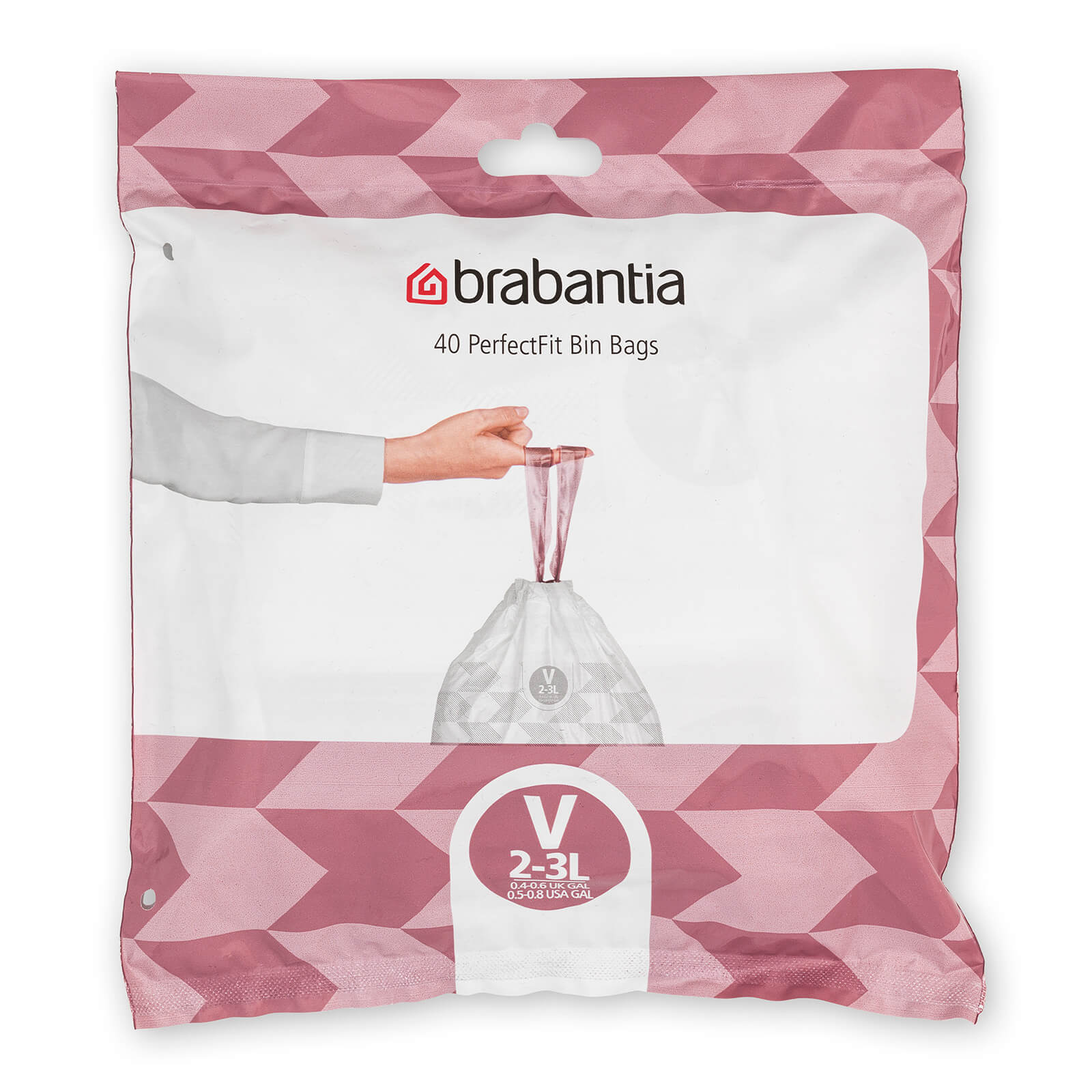 brabantia perfectfit dispenser bags - pack v - 2-3l (40 pack) weiÃŸ