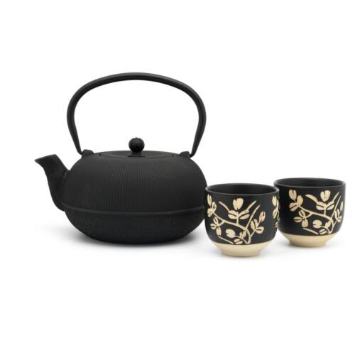 Bredemeijer Sichuan 1.0l Cast Iron Tea Set 2 Porcelain Cups Durable Stylish Tea