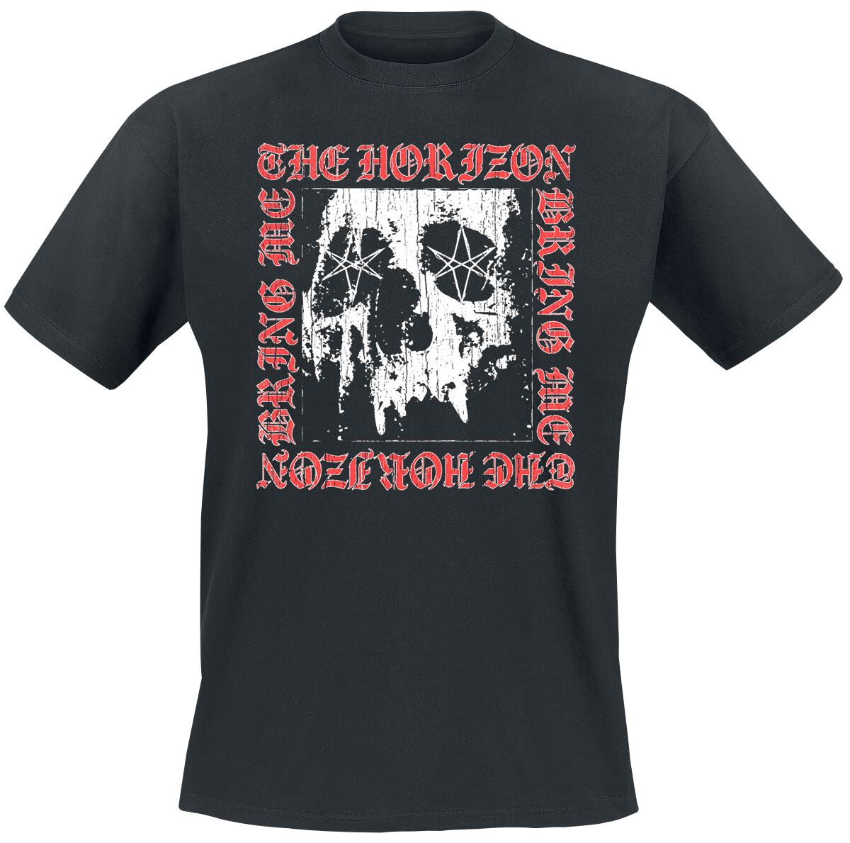 bring me the horizon - metal logo skull - t-shirt schwarz