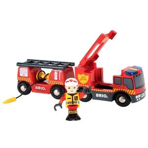 Brio World Feuerwehr-leiterfahrzeug Mit Licht & Sound Holzspielzeug