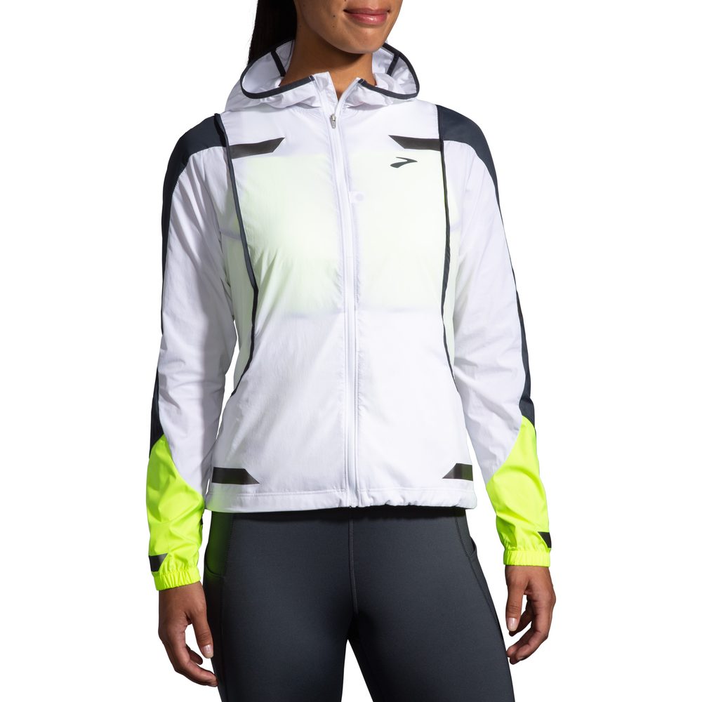 Brooks Damen Laufjacke Run Visible Convertible Jacket Weiss Größe: S 221560