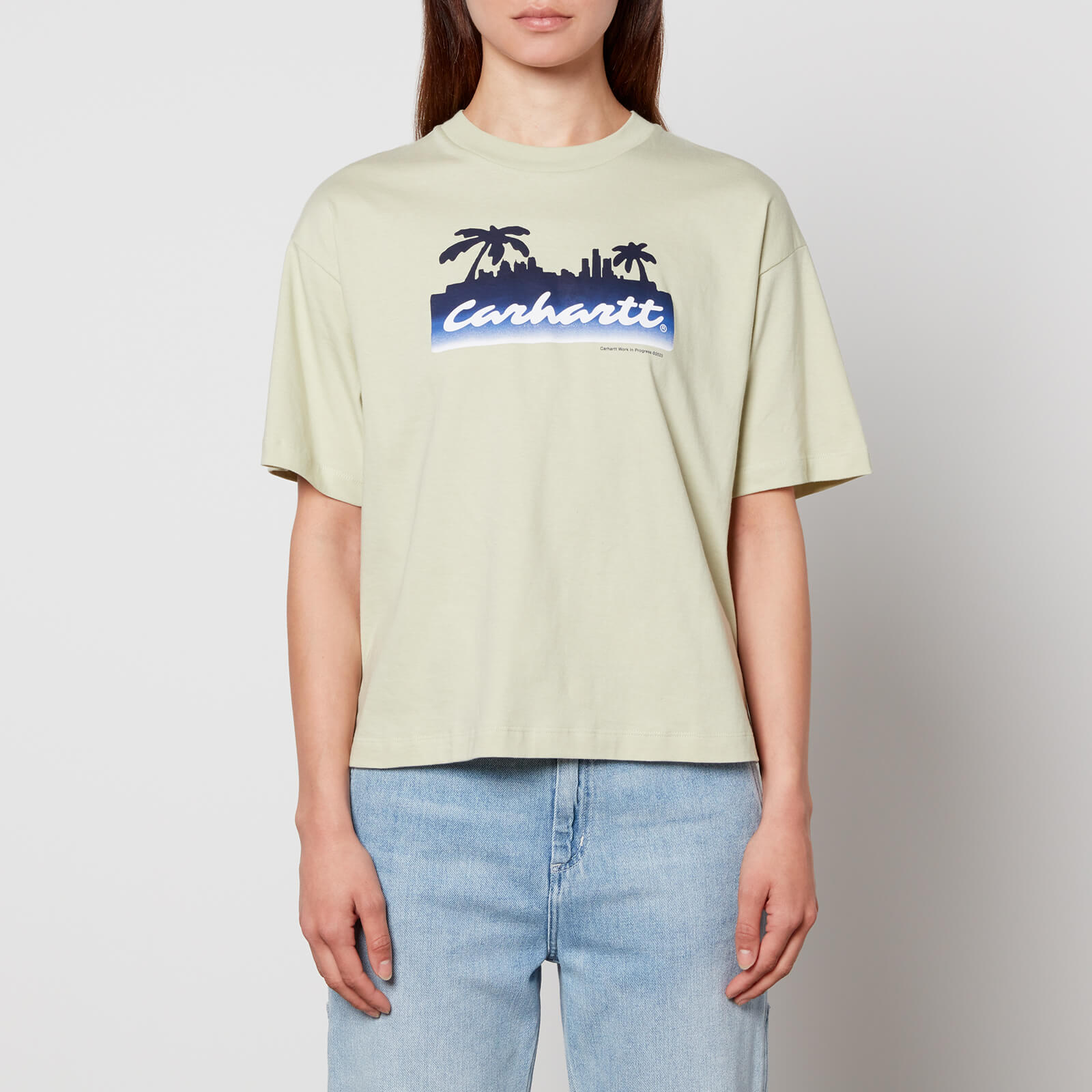 carhartt wip palm script printed cotton-jersey t-shirt - m grÃ¼n