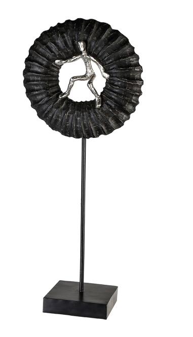 casablanca deko-objekt holding 60 cm hoch von schwarz / silberfarben