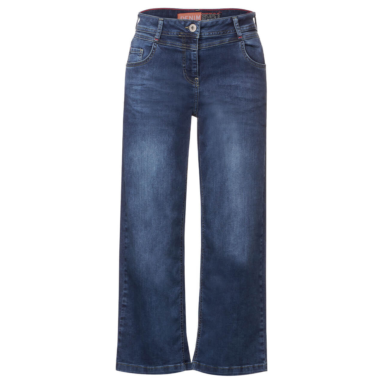 cecil neele wideleg 7/8 jeans mid blue washed 32/26 blau donna