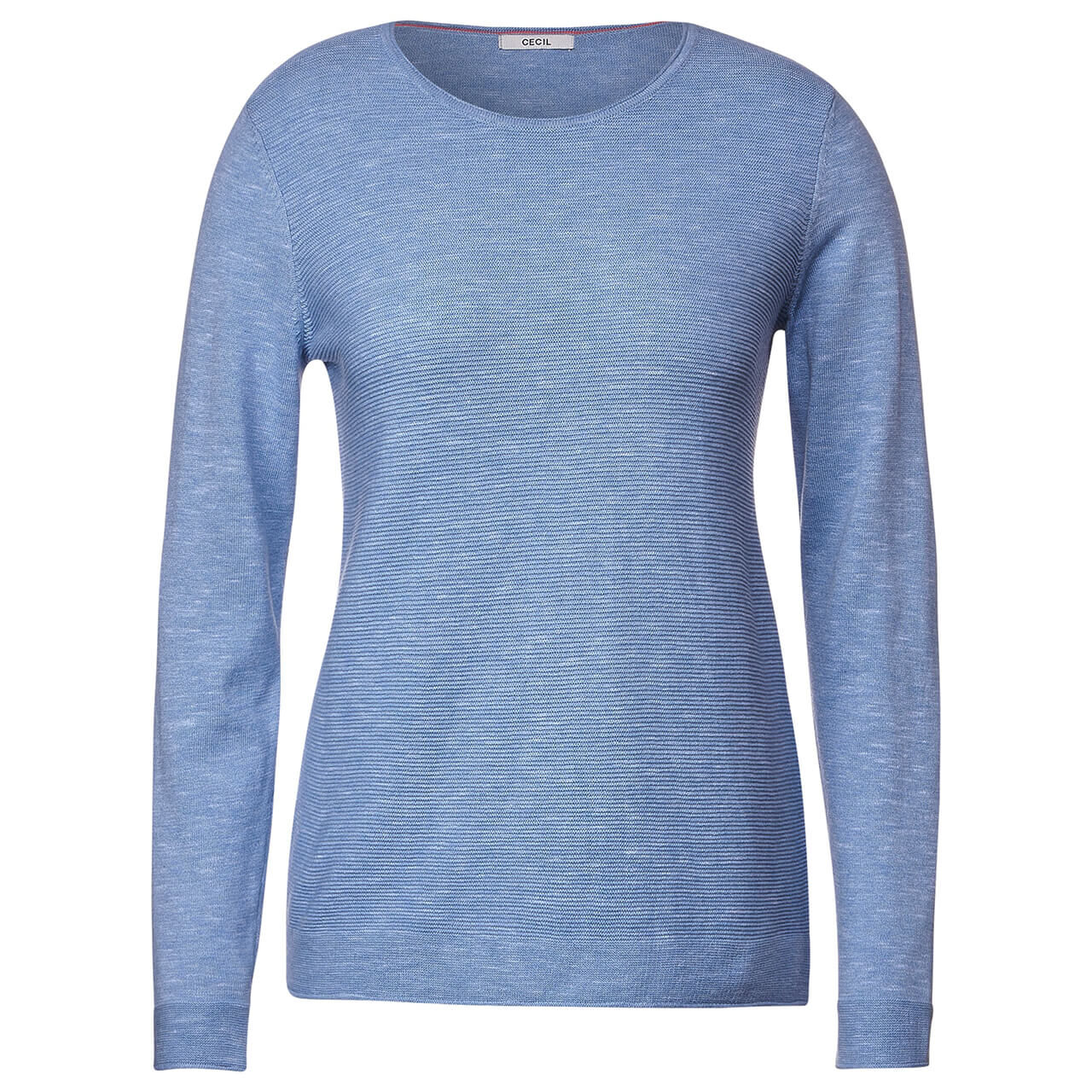 cecil structured roundneck pullover heather real blue melange xs blau donna