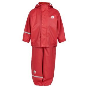Celavi Kinder Regenset Basic Rainwear Set Solid Pu Red