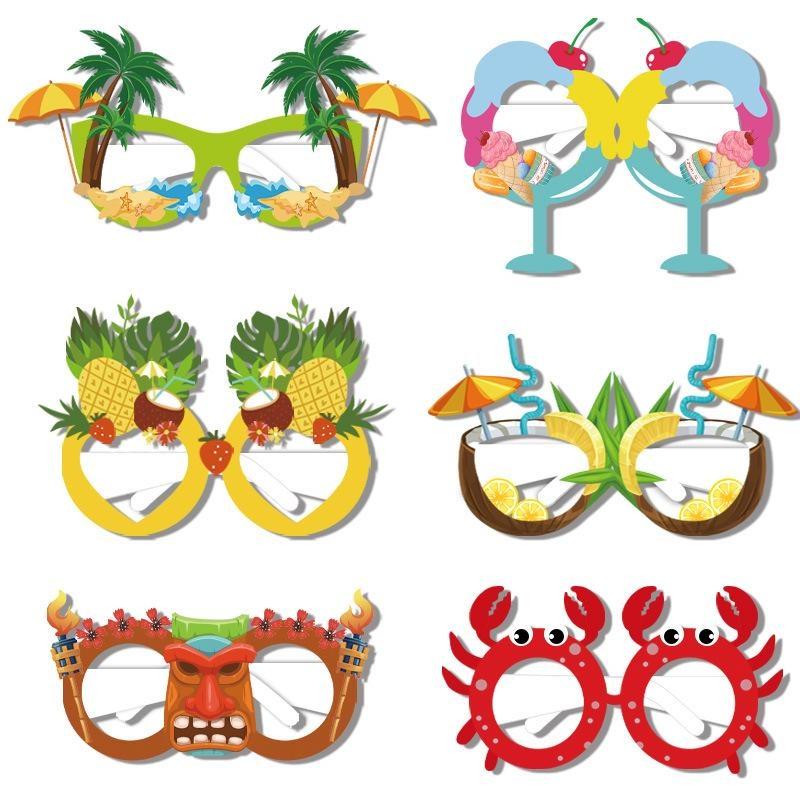 chenxiaogang partybrille, lustige hawaiianische papierbrille, tropische, ausgefallene party-fotoautomaten-requisiten, dekoration fÃ¼r kinder