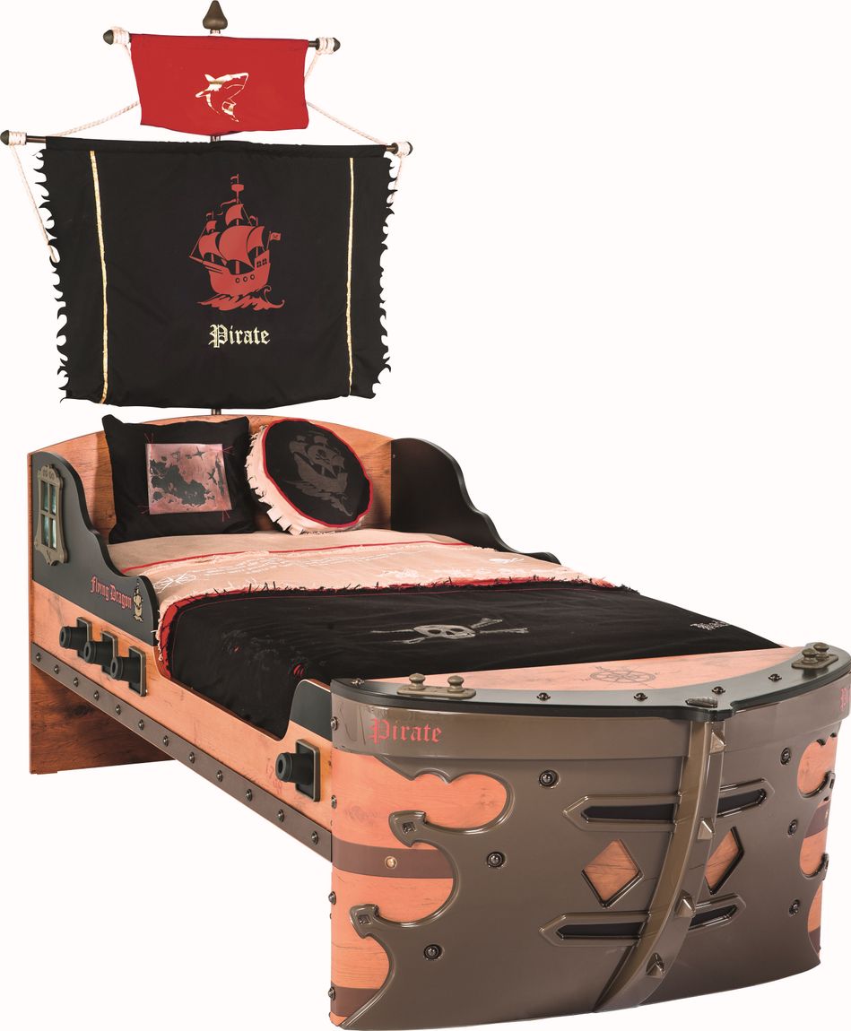 cilek pirate s bett kinderbett piratenbett schiff 90x190 cm braun