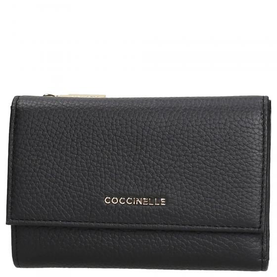 Coccinelle Metallic Soft Wallet Noir Black Neu & Ovp 1315830