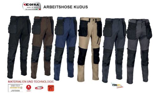Cofra V568-0-00.z46 Kudus Multipocket Trousers, Khaki/black, Size 46 46 Khaki Bl