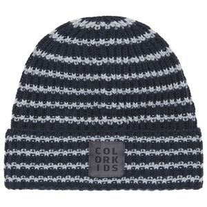 Color Kids - Strick-beanie Stribe In Total Eclipse, Gr.50