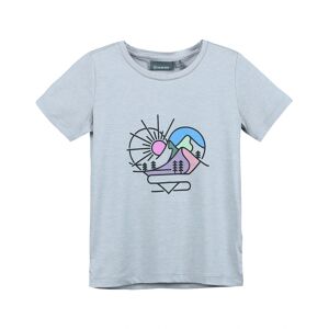 Color Kids - T-shirt Mountain Heart In Blaugrau, Gr.110