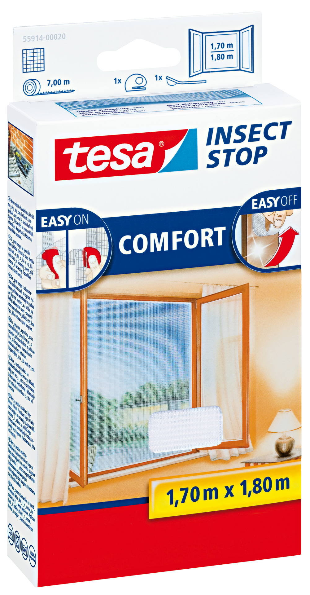 Comfort Fenster-moskitonetz 1,7m X 1,8m Weiß 55914-00020-00 /5 Stk/ /t2de