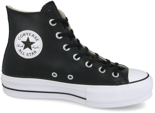 Converse Chuck Taylor All Star Lift Clean High Damen Schwarz Leder Sneaker 56...