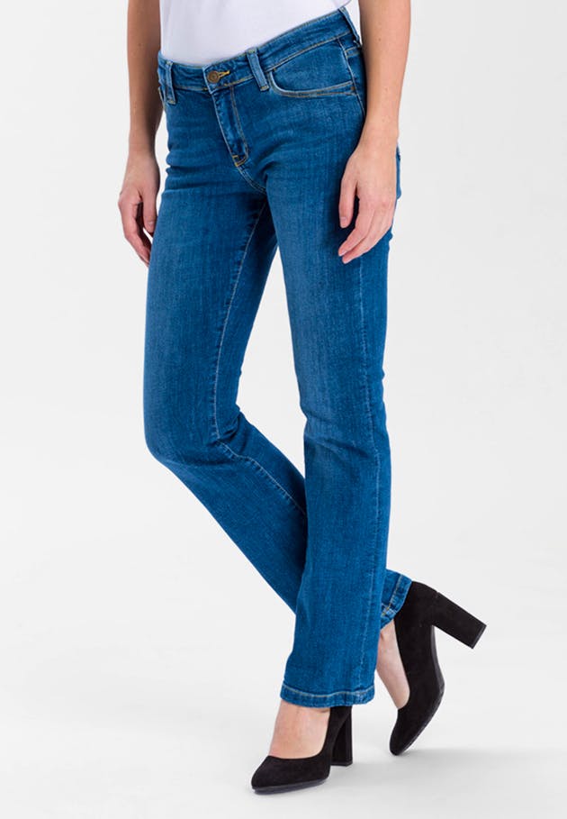 cross jeans lauren bootcut mid blue blau donna