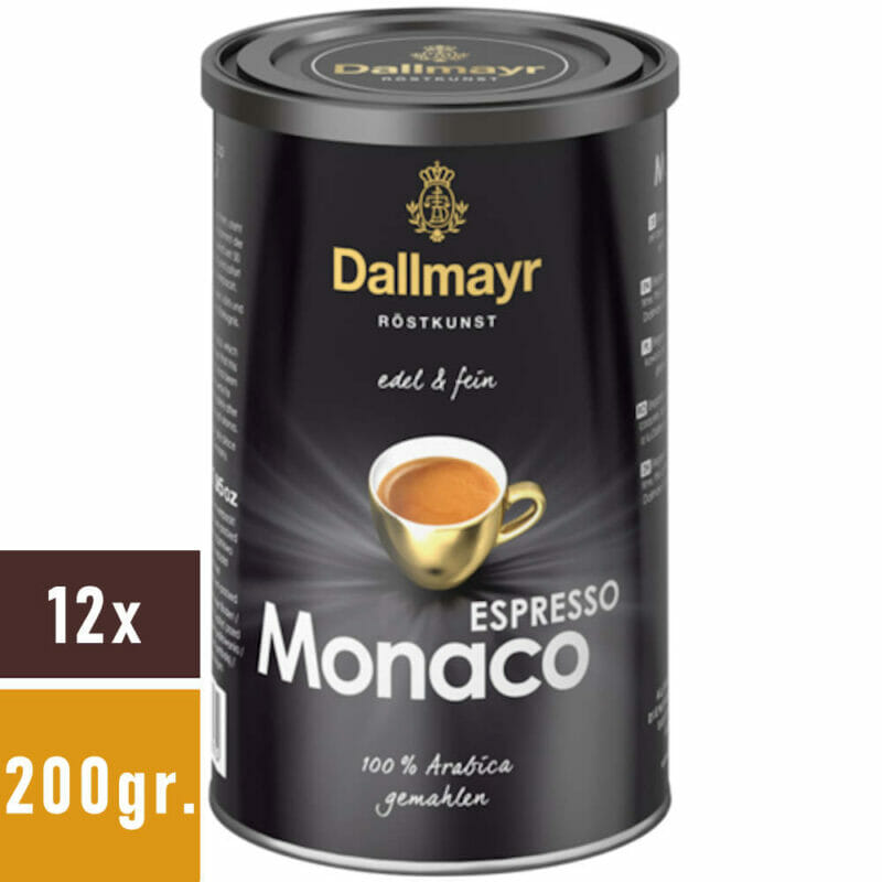 Dallmayr - Espresso Monaco Gemahlener Kaffee - Dose 12x 200g