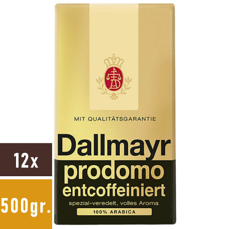 Dallmayr - Prodomo Entcoffeiniert Gemahlener Kaffee - 12x 500g