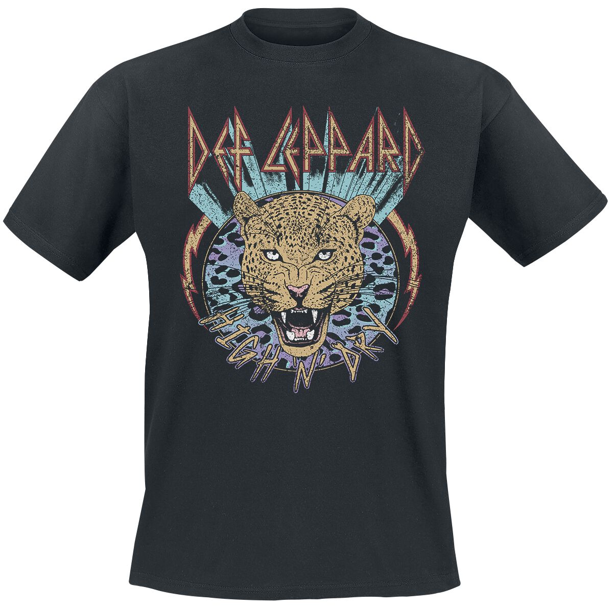 def leppard t-shirt - high n dry leopard - l bis 3xl - fÃ¼r mÃ¤nner - grÃ¶ÃŸe xl - - lizenziertes merchandise! schwarz