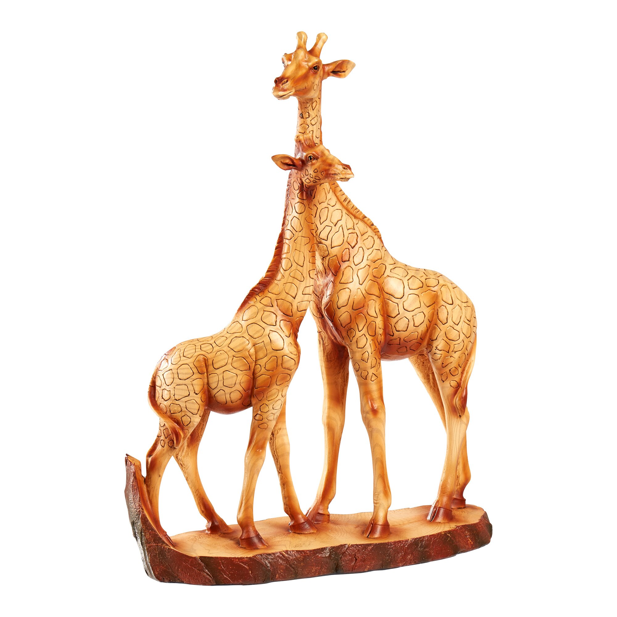 Deko Giraffenfamilie Deko-figur Tierfigur Giraffe Mama & Kind Holzoptik