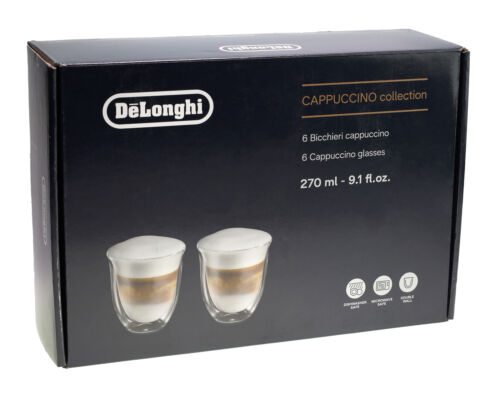 Delonghi Dlsc301 - Cappuccino Thermogläser - 6er Set - 190 Ml - Transparent