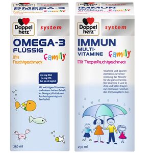 Doppelherz® System Omega-3 Flüssig Family + Immun Multivitamine 1 St Set