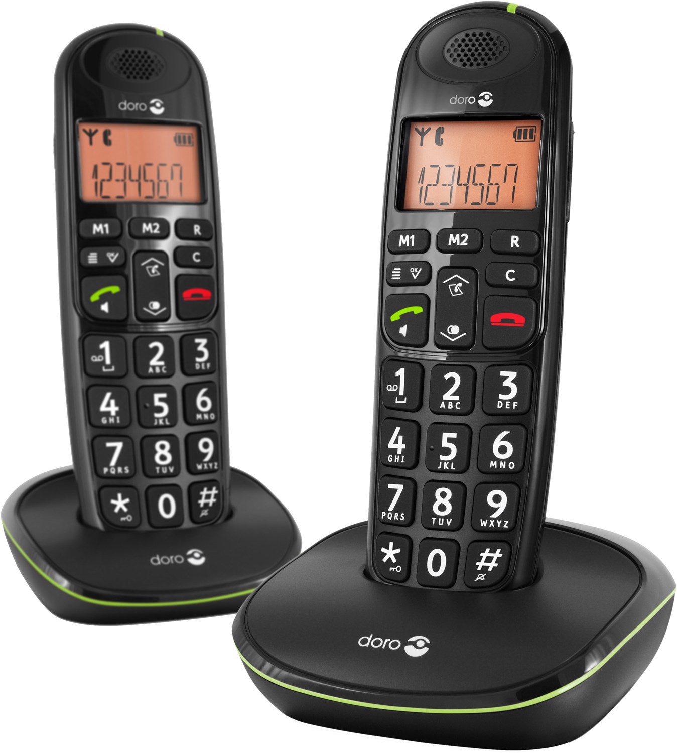 Doro Phoneeasy 100w Duo Dect Schnurlostelefon + Zusätzlichem Mobilteil Schwarz