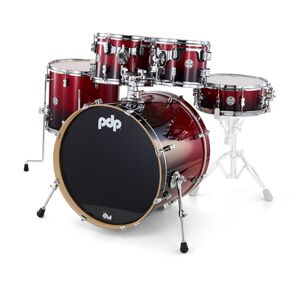 Dw Pdp Cm5 Std. Red/blk Shell Kit Red To Black Sparkle Fade