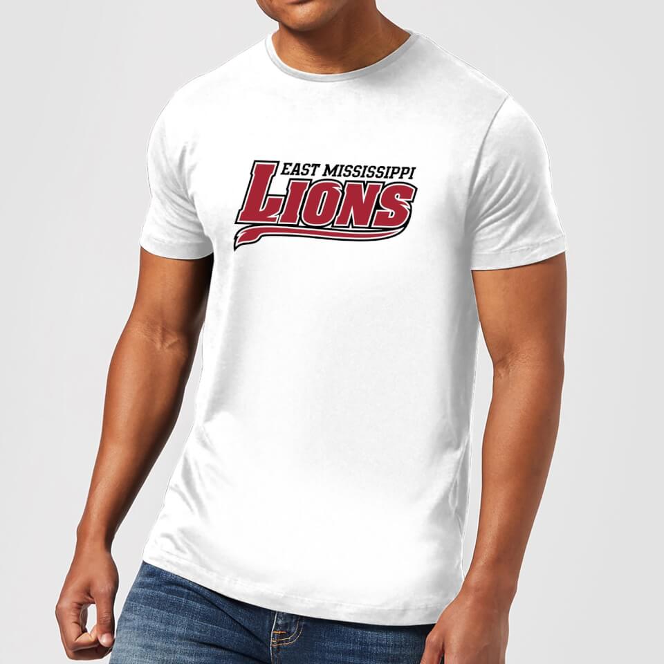 east mississippi community college lions script logo mens t-shirt - white - xl - weiÃŸ