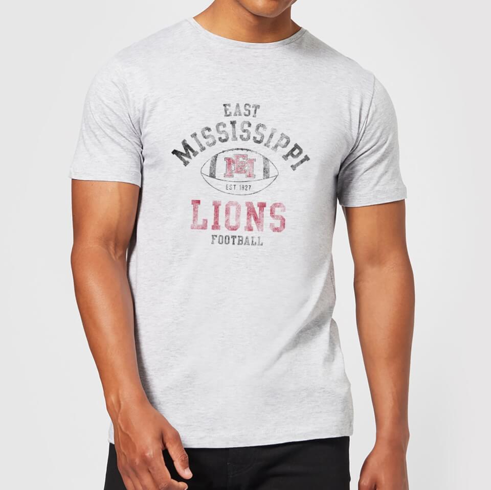 east mississippi community college lions distressed football mens t-shirt - grey - xl grau