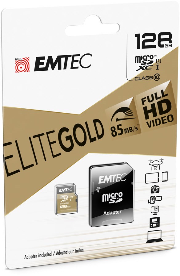 Ecmsdm128gxc10gp Emtec Gold+ Flash-speicherkarte (sd-adapter Inbegriffen) ~d~