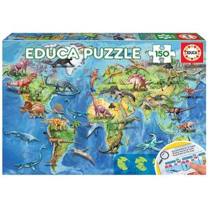 Educa Puzzlespiel - 150 Teile - World Map Der Dinosaurs - Educa - One Size - Puzzlespiele