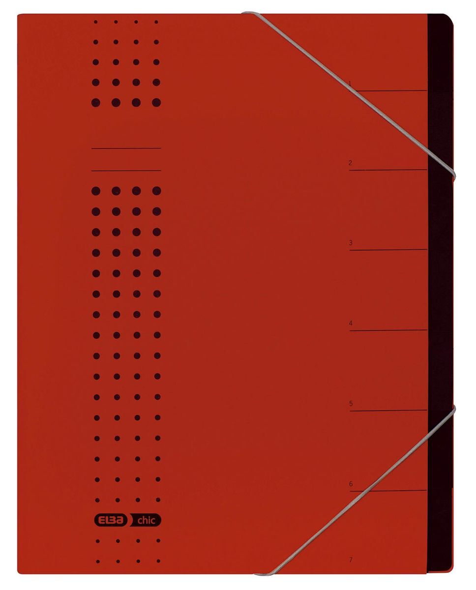 elba ordnungsmappe chic - 7 fÃ¤cher, a4, karton (rc), 450 g/qm, rot