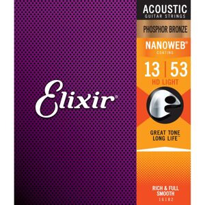 Elixir 16182 Phosphor Nanoweb Hd Light 13-53 Akustikgitarrensaiten 1-3 Packungen