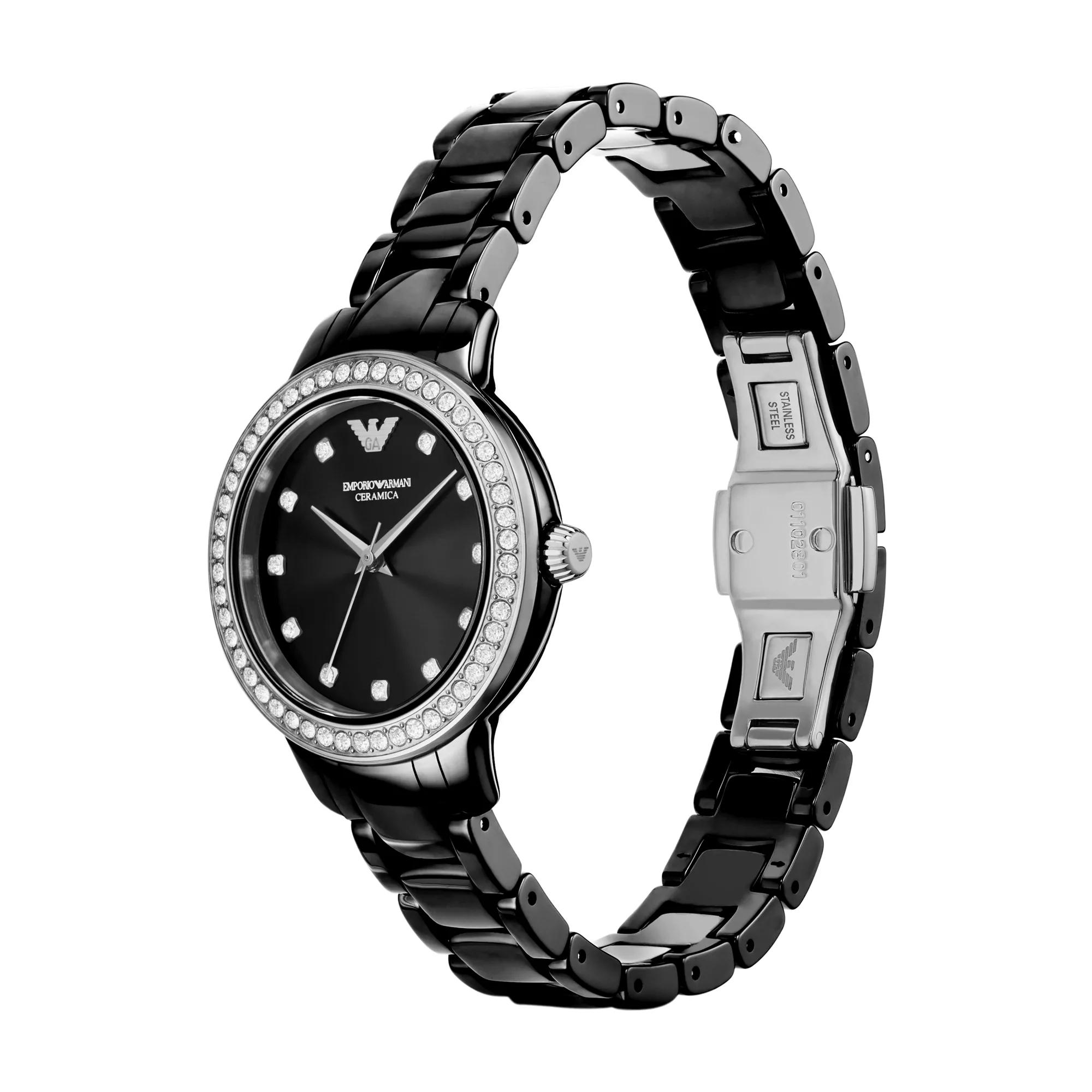 emporio armani uhr - three-hand ceramic watch - gr. unisize - in schwarz - fÃ¼r damen black donna