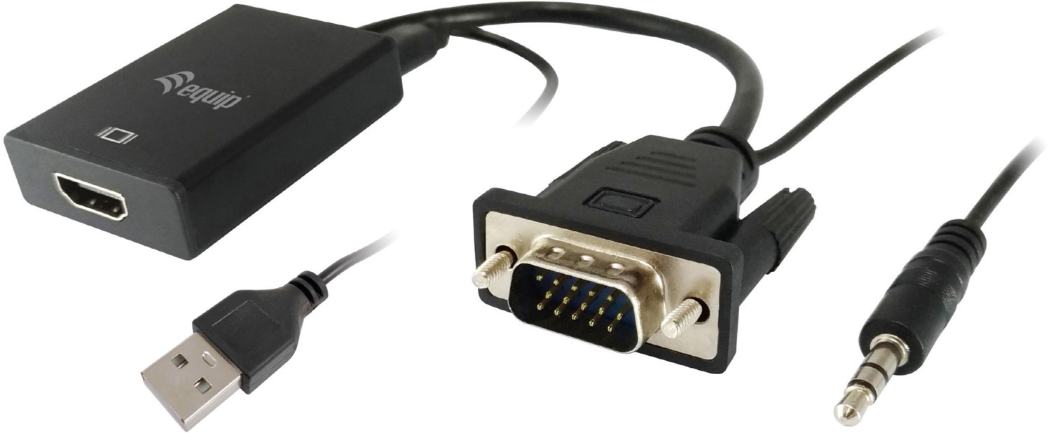 Equip 119038 Vga To Hdmi Adapter With Audio ~e~