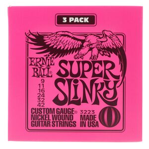 Ernie Ball Slinky Saiten Für E-gitarre 3er-pack (0,009 - 0,042 Super Slinky)