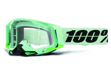 Erwachsene 100 % Racecraft 2 Palomar Neuwertig Grüne Brille Klare Linse Motocross Enduro