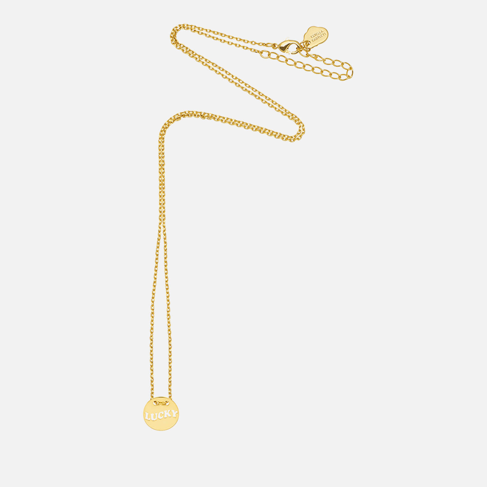 estella bartlett -plated lucky cut out disc necklace gold