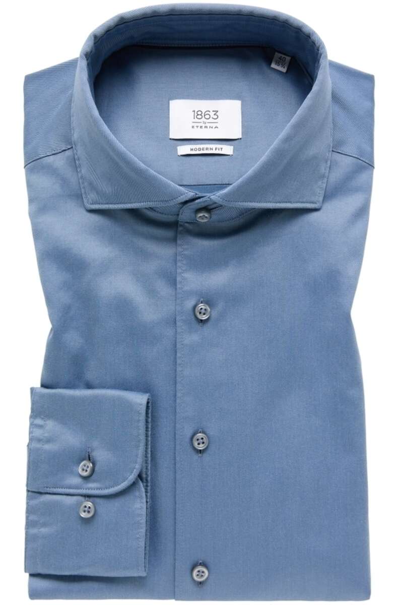 eterna 1863 soft tailoring modern fit hemd , einfarbig himmelblau uomo