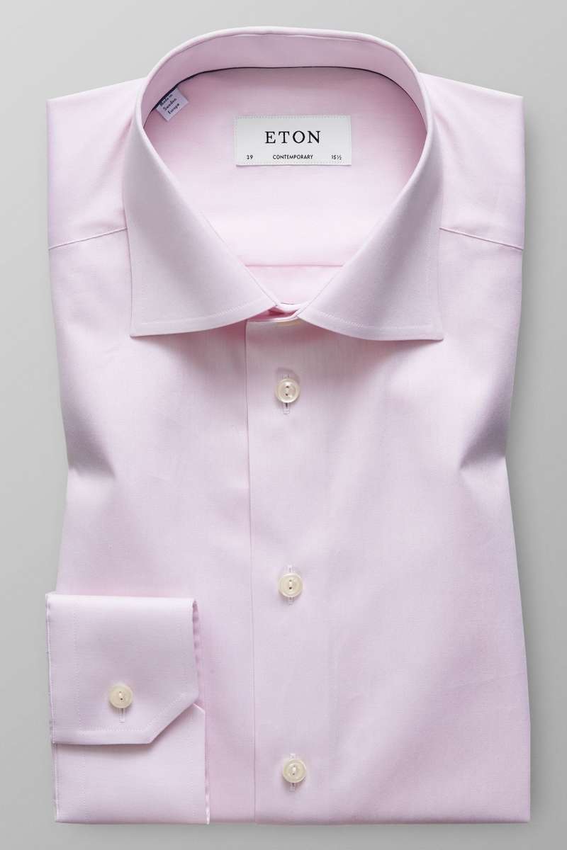 eton contemporary fit hemd , einfarbig rosa uomo