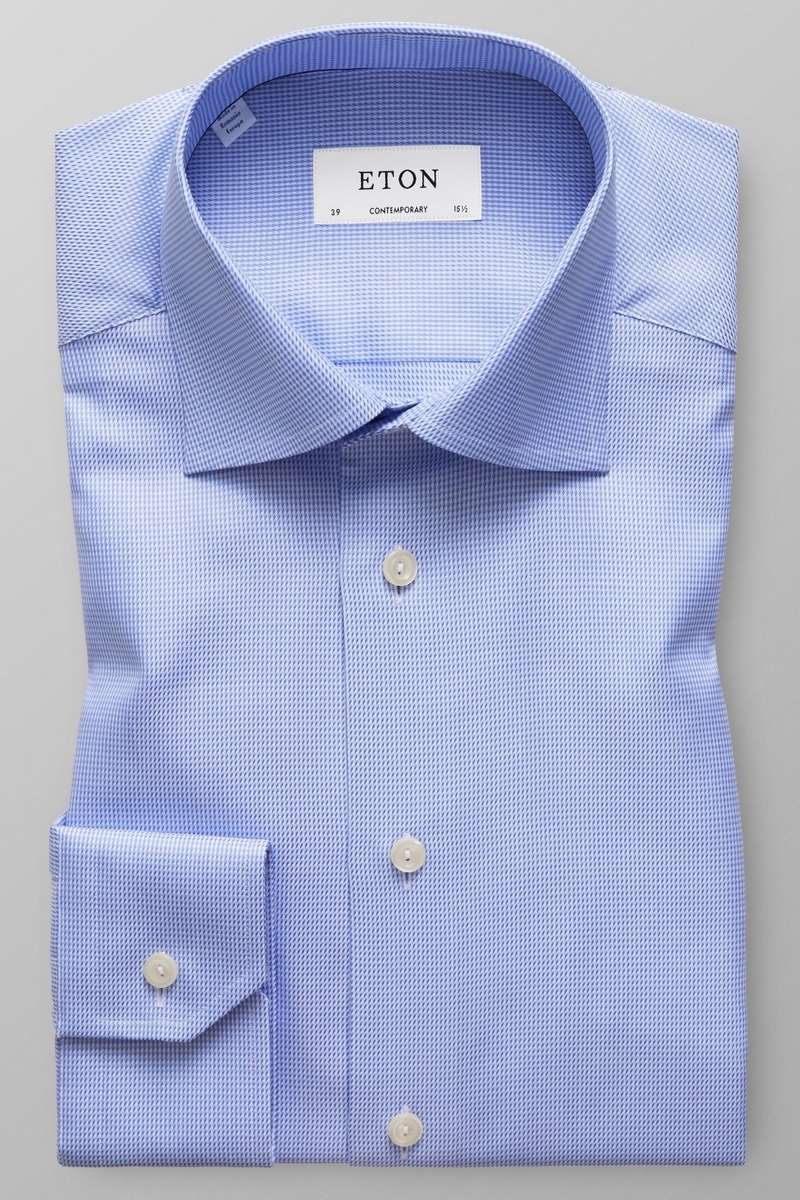 eton contemporary fit hemd , strukturiert hellblau uomo