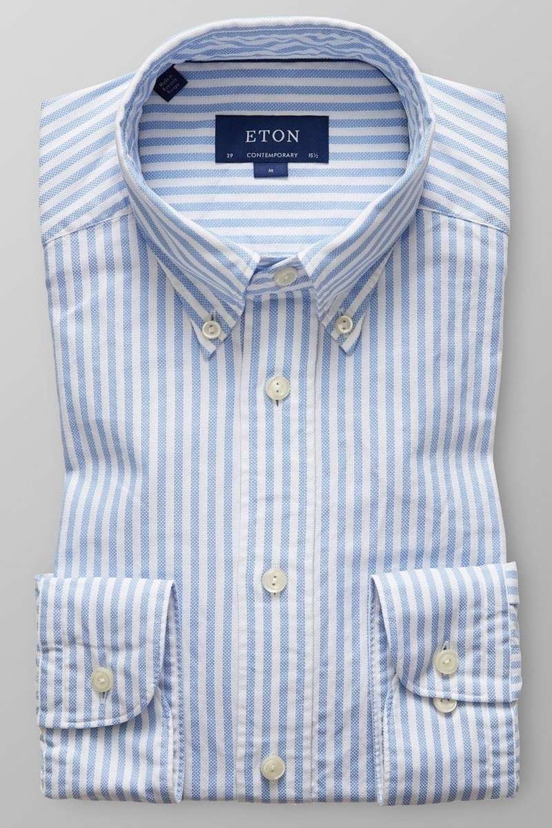 eton contemporary fit hemd , gestreift blau uomo