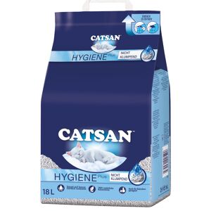 (eur 0,91 /l) Catsan Hygiene Plus Katzenstreu Nicht Klumpend Weiß (54 L) 3x 18 L