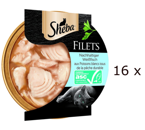 (eur 32,34 / Kg) Sheba Feine Filets Mit Weißfisch Katzen-snack 96x 60 G