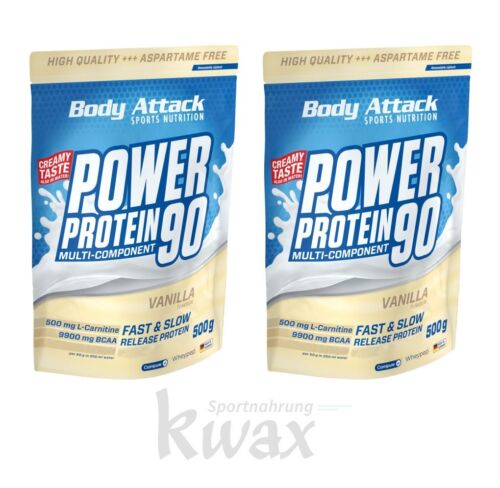 (eur 40,00/kg) 2er-pack - Body Attack - Power Protein 90 - 2 X 500g Beutel