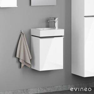 Evineo Ineo4 Unterschrank B: 37 Cm, 1 Tür Links, Mit Griff, Für Geberit Icon Handwaschbecken,, Be0215wh,