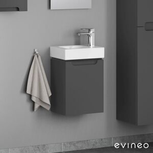 Evineo Ineo5 Unterschrank B: 37 Cm, 1 Tür Links, Mit Griffmulde, Für Geberit Icon Handwaschbecken,, Be0315an,