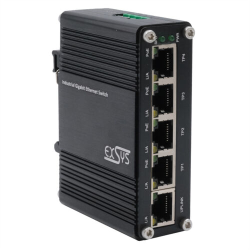 Exsys Switch 5port Industrie Ethernet Poe 4x10/100/1000tx 12-48vdc - Switch