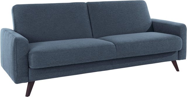 exxpo - sofa fashion 3-sitzer samso, inklusive bettfunktion und bettkasten blau