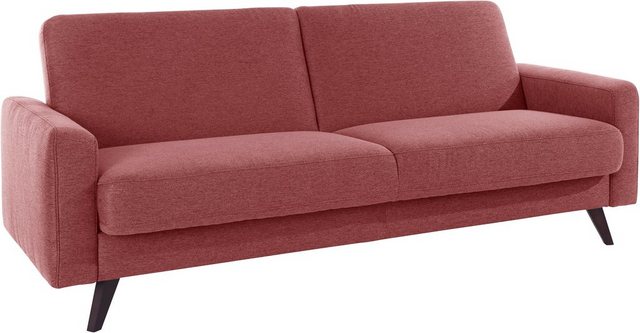 exxpo - sofa fashion 3-sitzer samso, inklusive bettfunktion und bettkasten orange